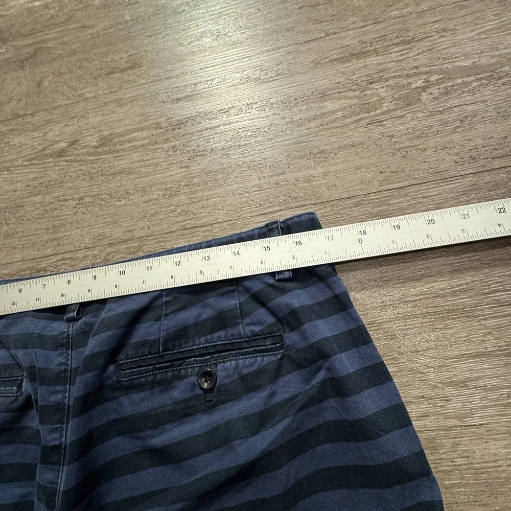 Banana Republic Shorts Mens 33 Blue‎ Striped Aiden Cotton Casual Chino Summer